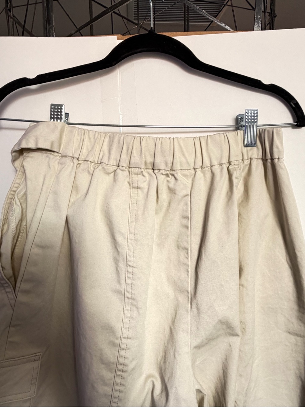 The Drop Karen Britchick Cargo Joggers in cream - Picture 6 of 9